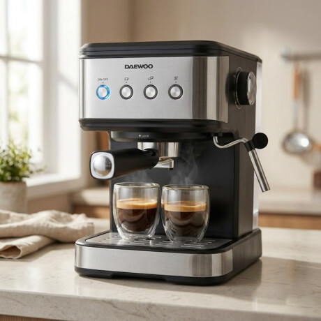 Cafetera Espresso Daewoo Automática | Acero Inoxidable | 1,5 Lts. Cafetera Espresso Daewoo Automática | Acero Inoxidable | 1,5 Lts.
