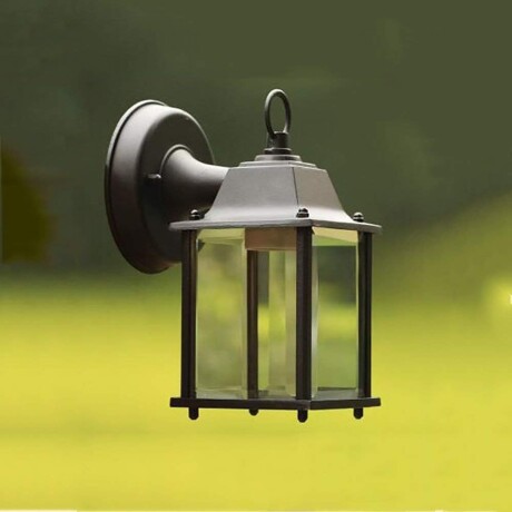 Aplique Farol Vintage Exterior/ Interior Pared Vidrio Negro Aplique Farol Vintage Exterior/ Interior Pared Vidrio Negro