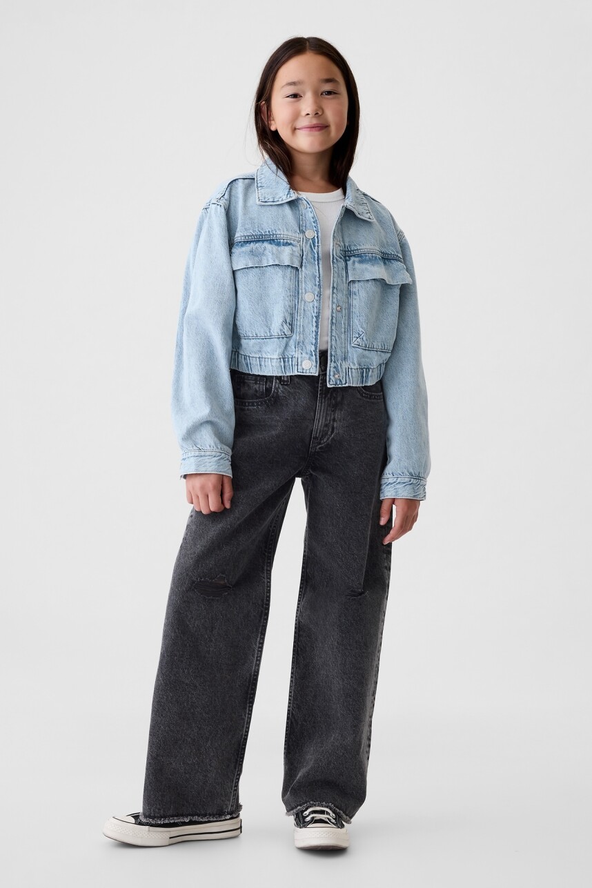 Campera Jean Niña Light Wash