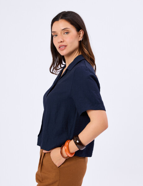 Camisa lino Marino