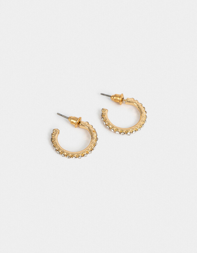 Aros Argollas Con strass Argollas Con Strass - Dorado