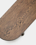 Mesa de centro Pirita de madera maciza de roble con acabado oscuro 146 x 56,5 cm