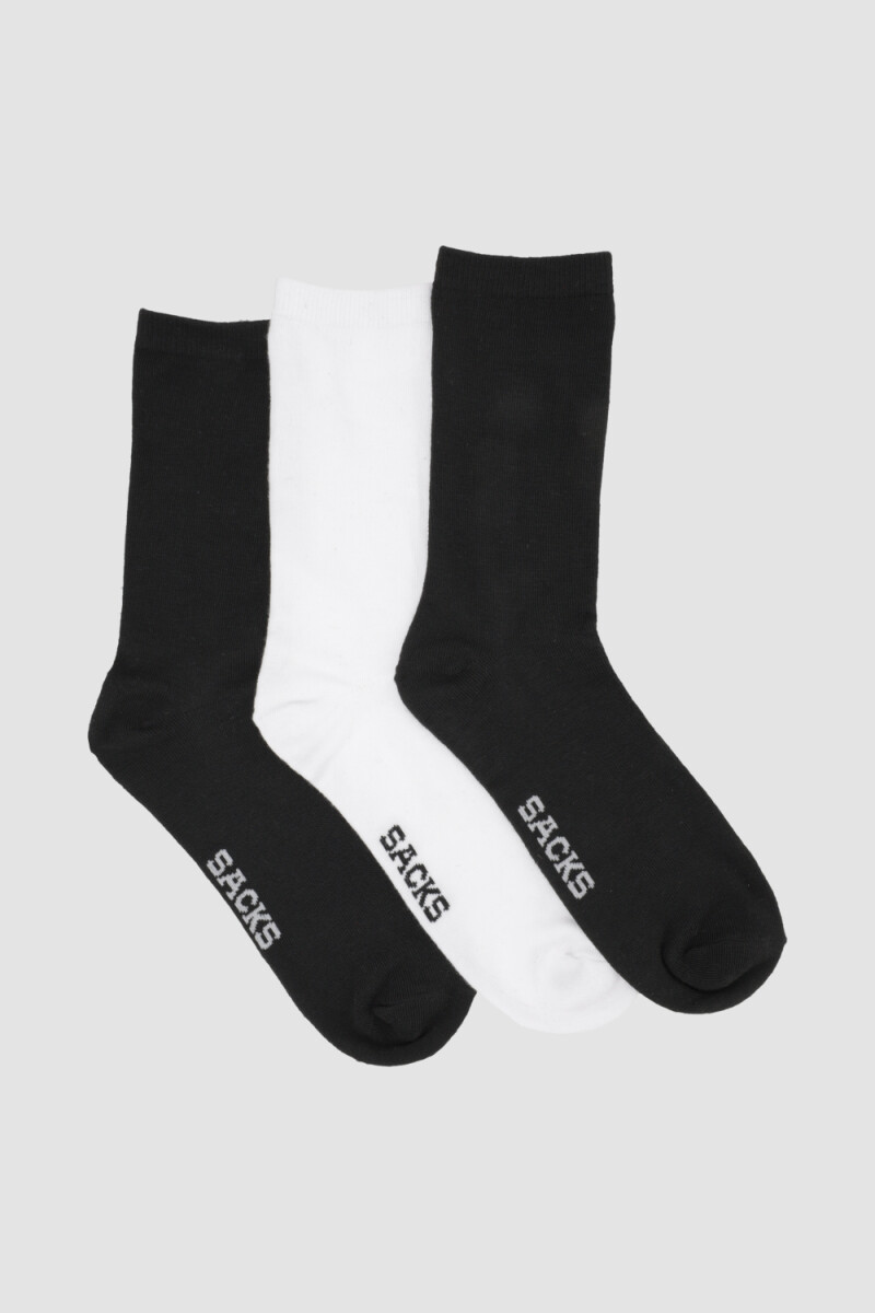 Pack x 3 medias hombre lisas media caña - Variante 43 