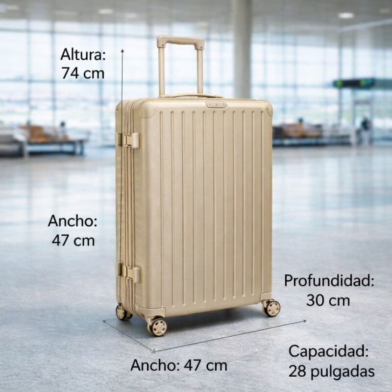 Valija Rígida de Policarbonato con Ruedas 28' Beige
