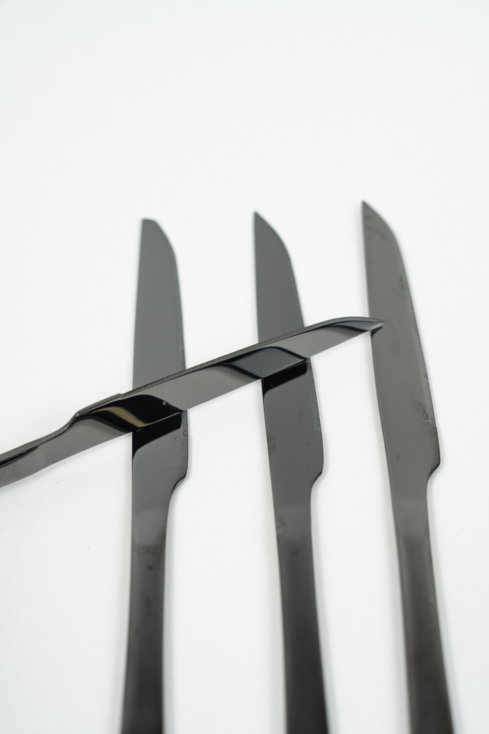 Cuchillo De Postre Asher Set 4un. Negro Brillante Color Unico