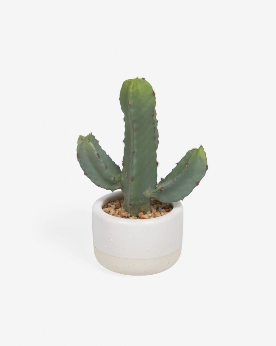 Planta artificial Cactus con maceta blanco 22 cm Planta artificial Cactus con maceta blanco 22 cm