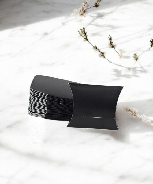 Pack x 100 - estuche pillow 7 x 8 cm. NEGRO