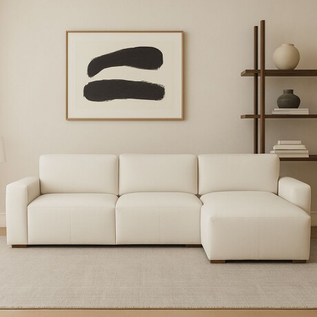 Sofá con chaise LOFT Blanco - DERECHO