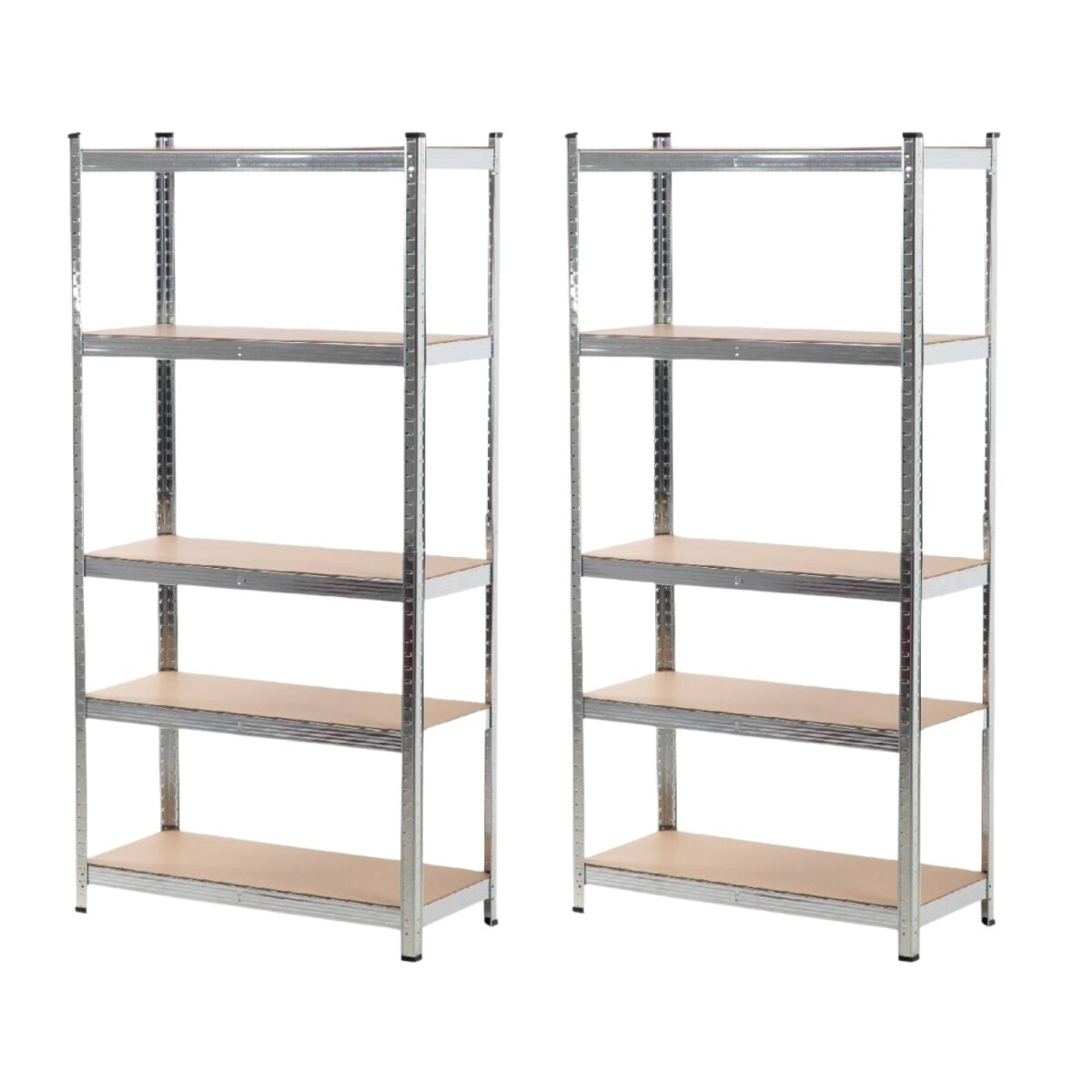 Combo Estanterías Metálica x2 con 5 Estantes MDF 180x90x40cm 