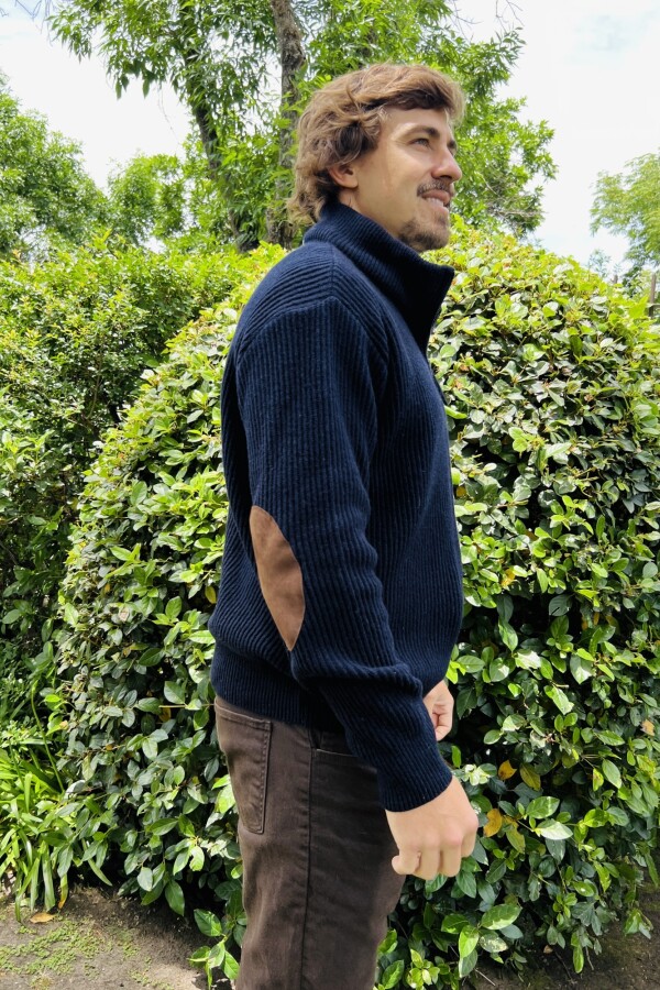 Zip Sweater Men Azul Marino