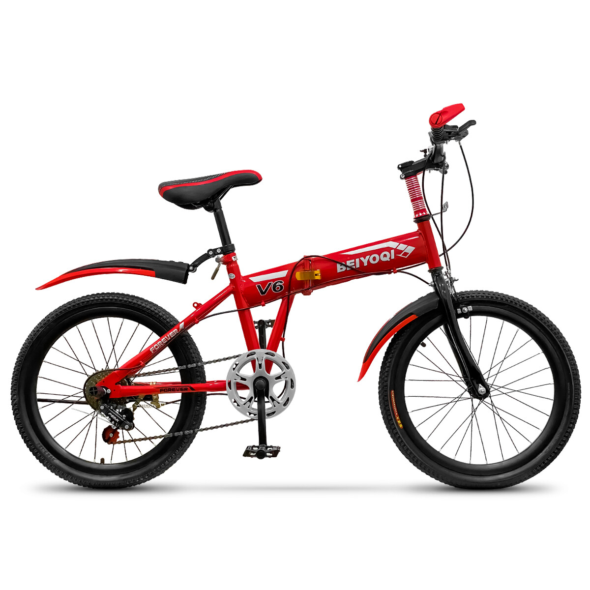 Bicicleta Montaña Plegable Rodado 20 Para Niños - Rojo 