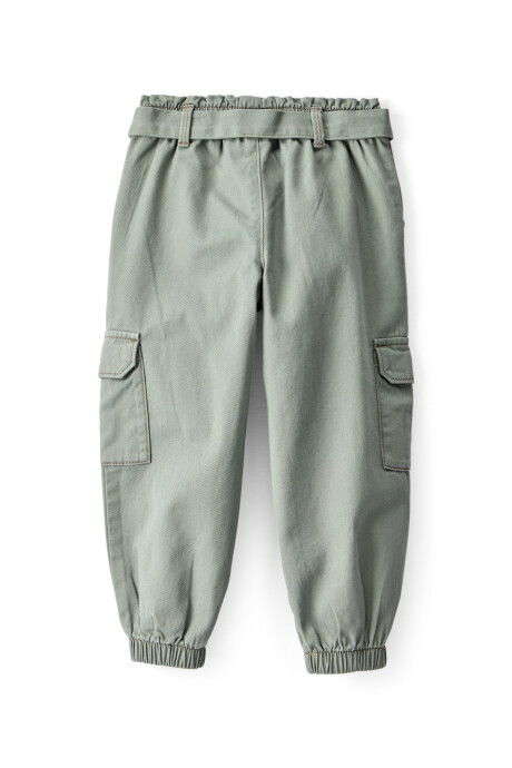 Pantalón cargo de algodón, verde Sin color