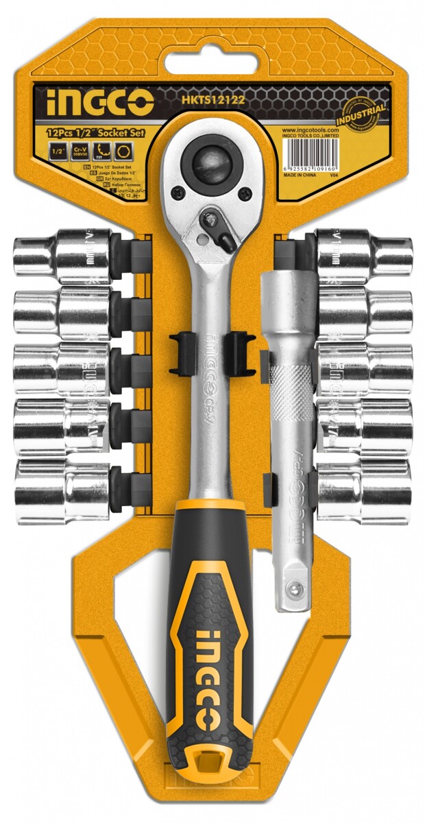 JUEGO 12 PZA 10 DADOS TUBO LLAVE CRIQUE 1/2´´ HKTS12122 