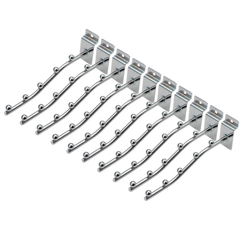Pack X10 Ganchos Metálicos 18x6cm P/ Panel Ranurado Perchas Pack X10 Ganchos Metálicos 18x6cm P/ Panel Ranurado Perchas