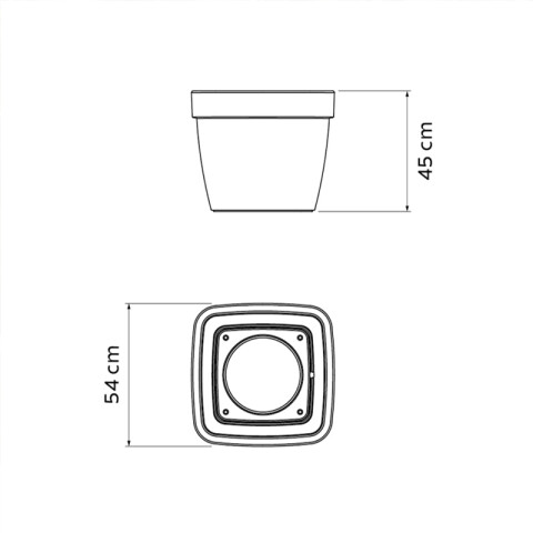Maceta "ROMANO" 54 x 54 x 45cm grafito oscuro -TRAMONTINA TD0338
