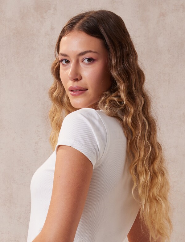 Remera Basica Modal Ribs CRUDO