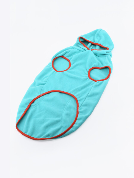 CAPA POLAR CON CAPUCHA CELESTE