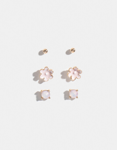 Aros Sets Color Set De Aros Florales - Dorado