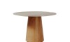 Mesa de Comedor Zara 1.2 Redonda - Línea Manhattan Vidrio - Blanco/Marrón