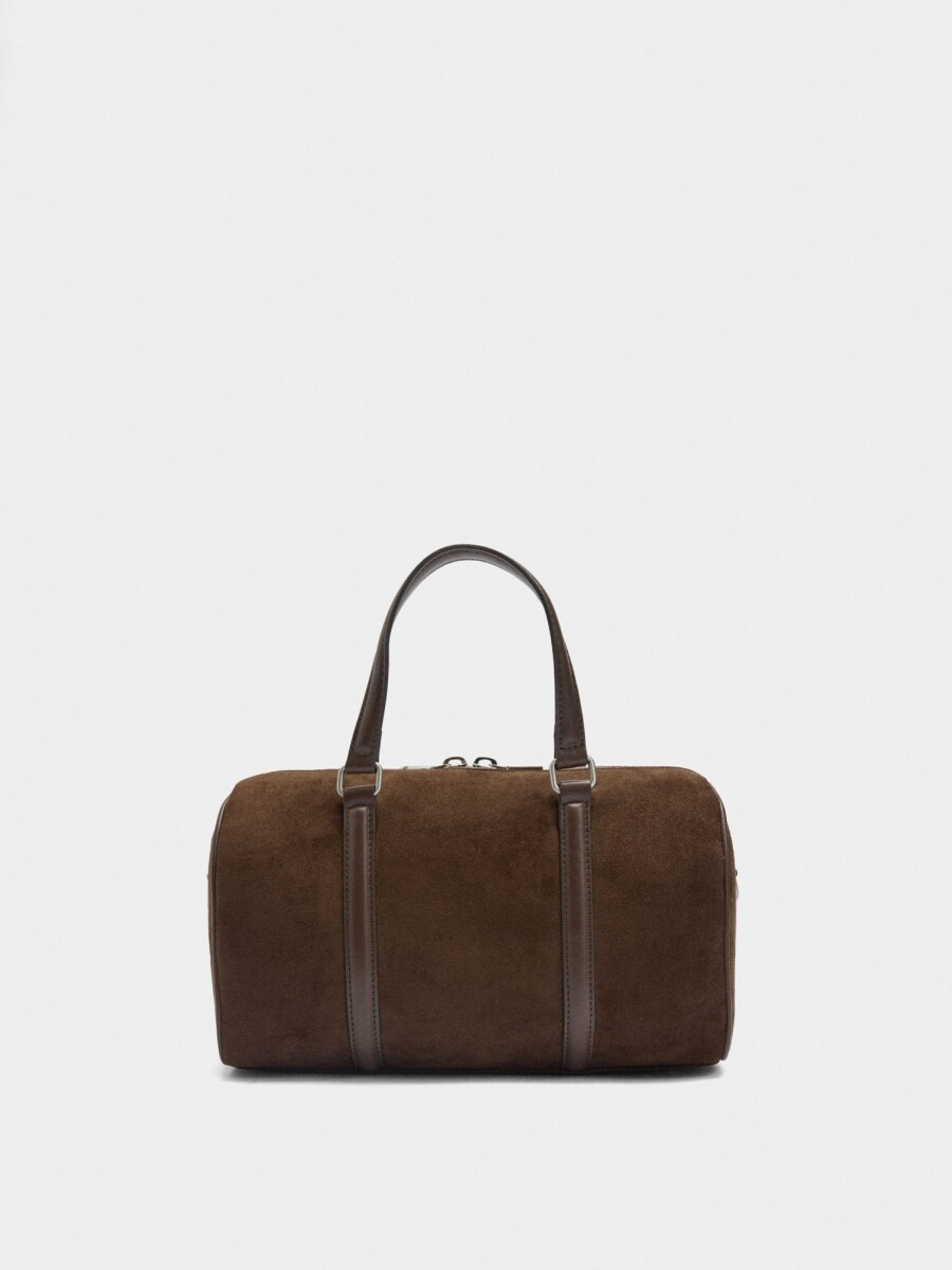 Bolso Bowling Efecto Ante marron