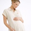 Camisa Maternal Pupa – Viscosa suave con bolsillos prácticos Crema