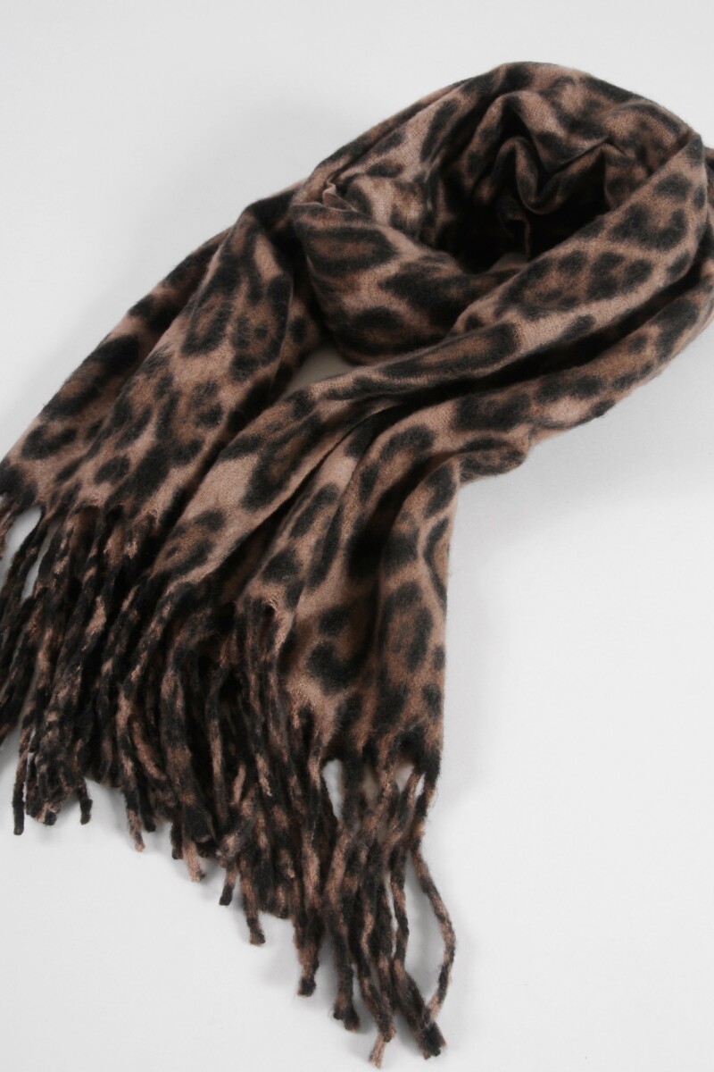 Bufanda animal print beige