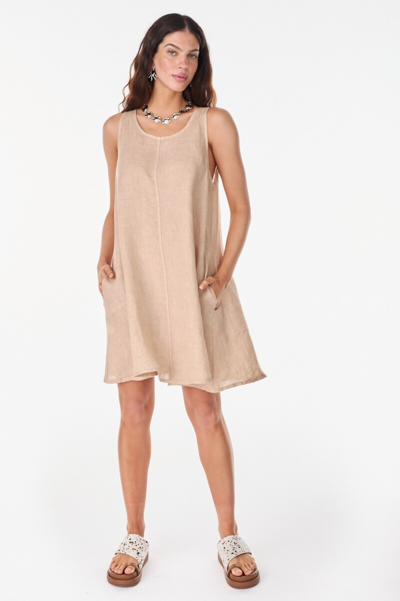 Vestido Diario Beige