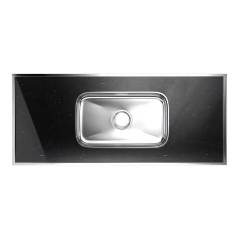 Mesada con pileta acero inox 120cm CON VALVULA Mesada Con Pileta Acero Inox 120cm Con Valvula