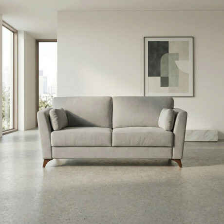 Sofá Capri - Tela Microfibra - 2 cuerpos Kruger 06-155 (Ceniza)