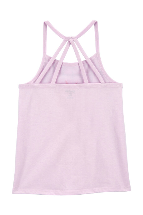 Musculosa de algodón, con tirantes cruzados, estampa piña Sin color