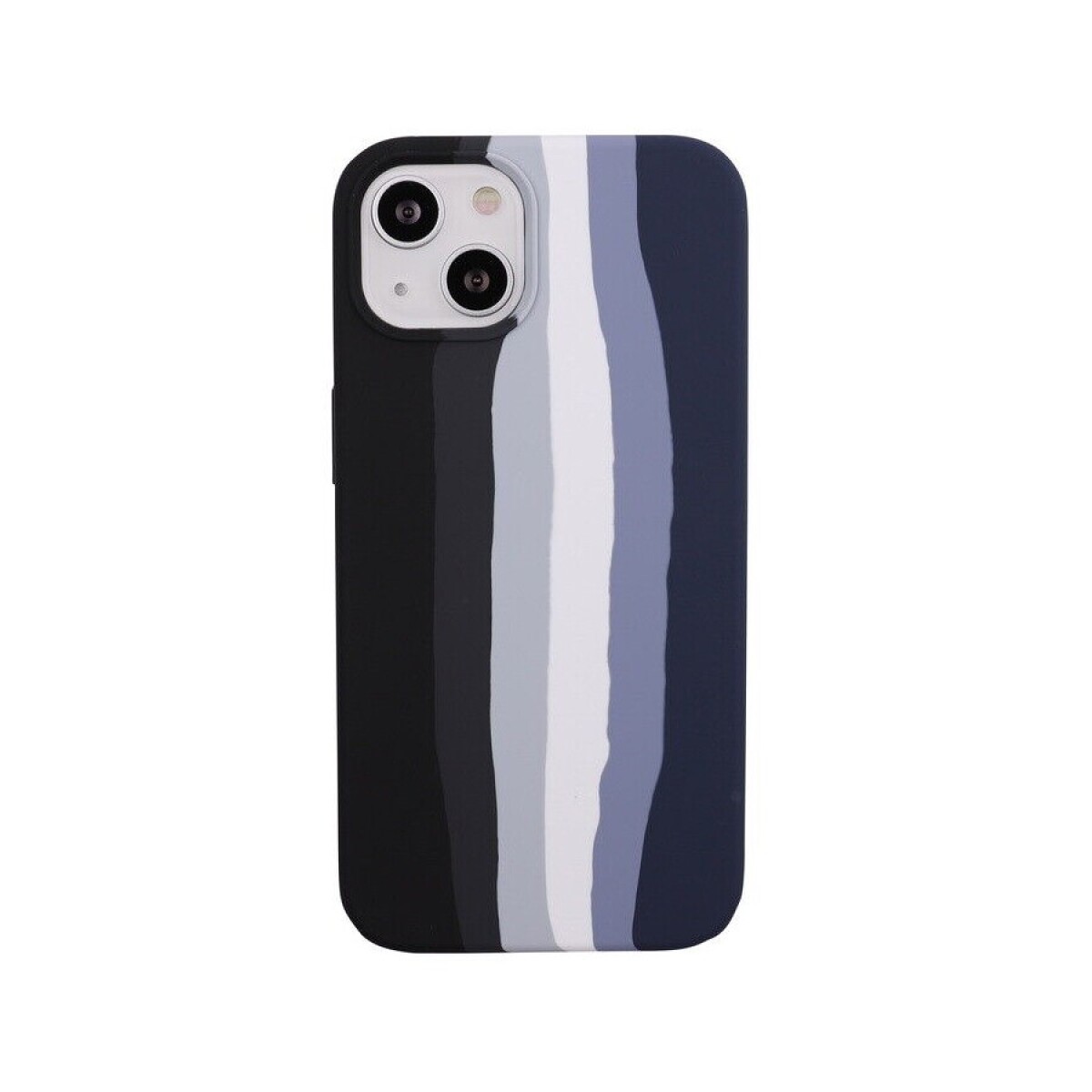Protector case de silicona iphone 14 plus diseño arcoiris - Negro 