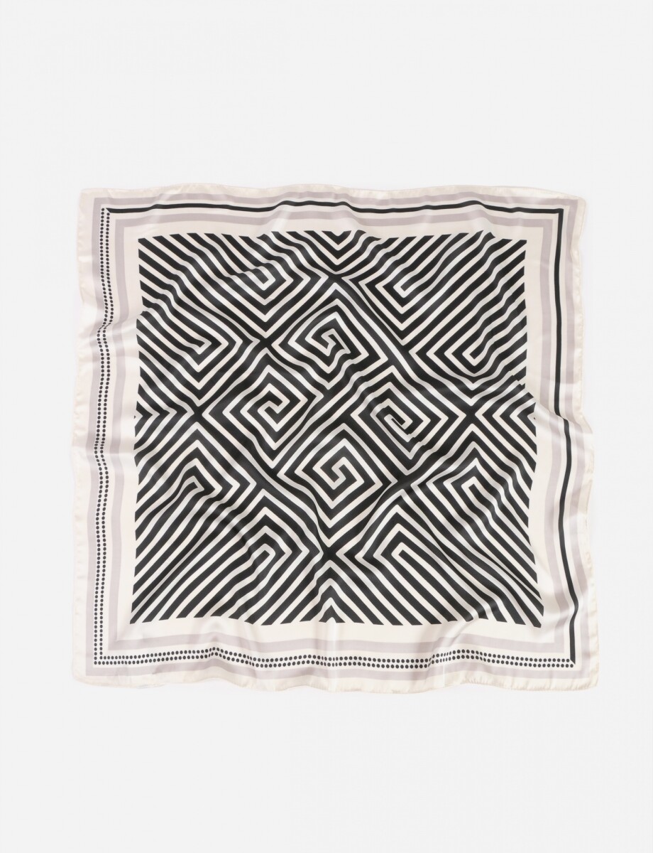 Pañuelo estampado bicolor - beige 