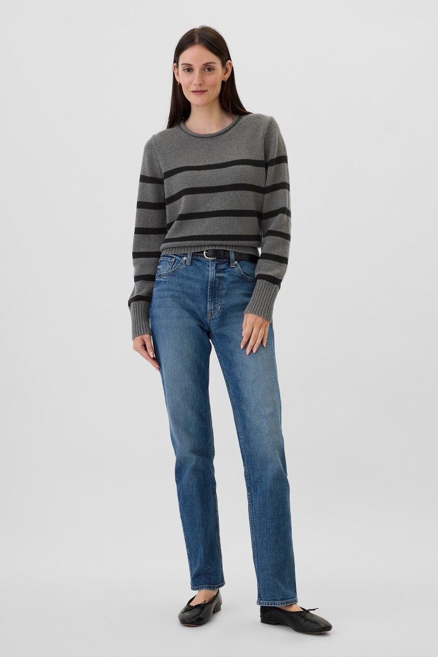 Buzo Algodón Mujer Grey Stripe