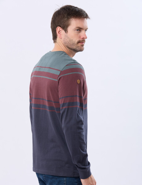 REMERA RAYADA BORDADA Verde