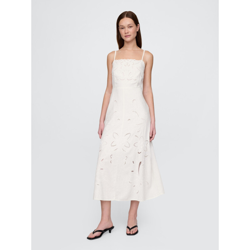 SL EMBR MAXI DRESS NEW OFF WHITE