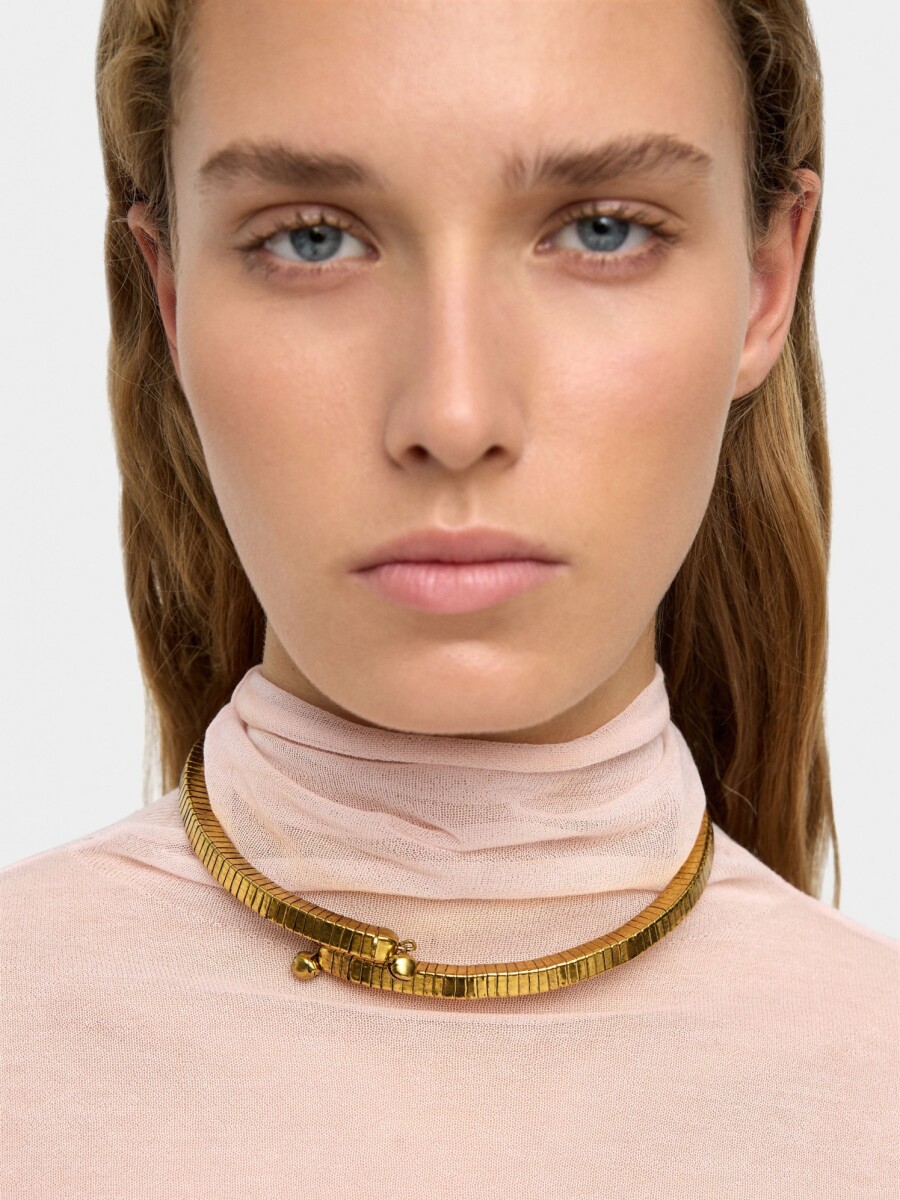 Collar Espiral Cuadrado dorado