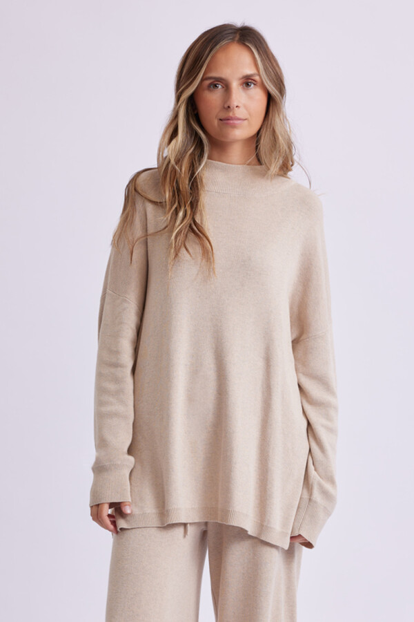 Buzo de punto oversize Beige Melange