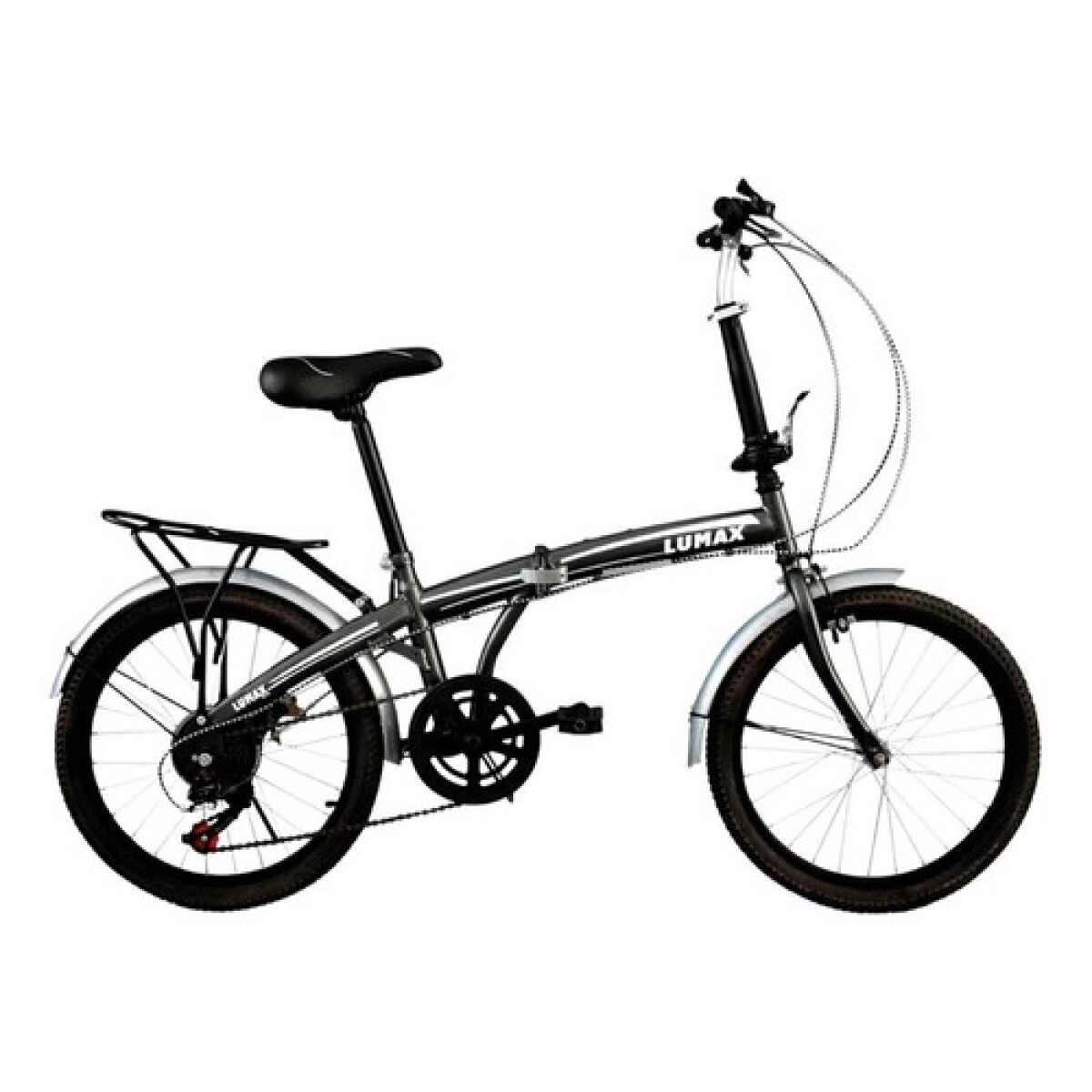 Bicicleta Plegable Rodado 20 Lumax Shimano Parrilla - Gris 