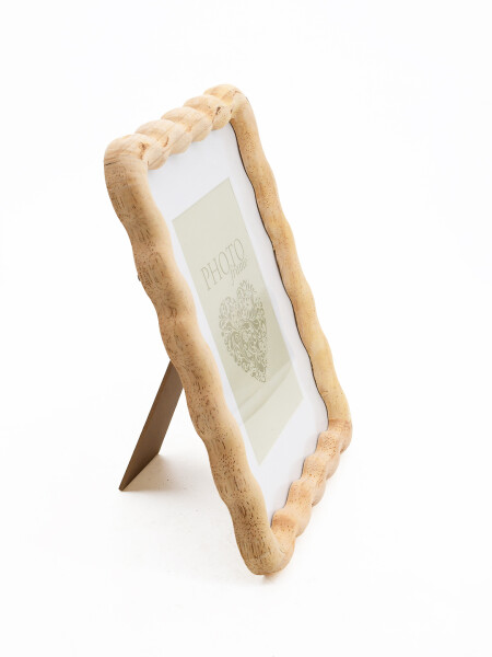 PORTARRETRATO ONDAS MADERA BEIGE