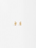 Pendientes Serpiente Con Perlas Y Circonitas - Plata De Ley 925 dorado