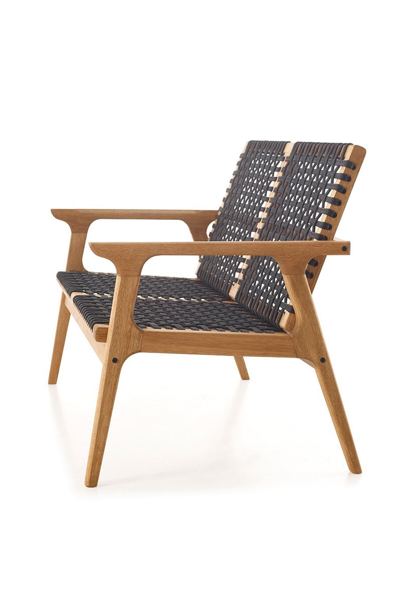 TRACO SOFA SOFA TRACO 2 LUGARES CUERDA NEGRA 119x72x83CM JATOBA