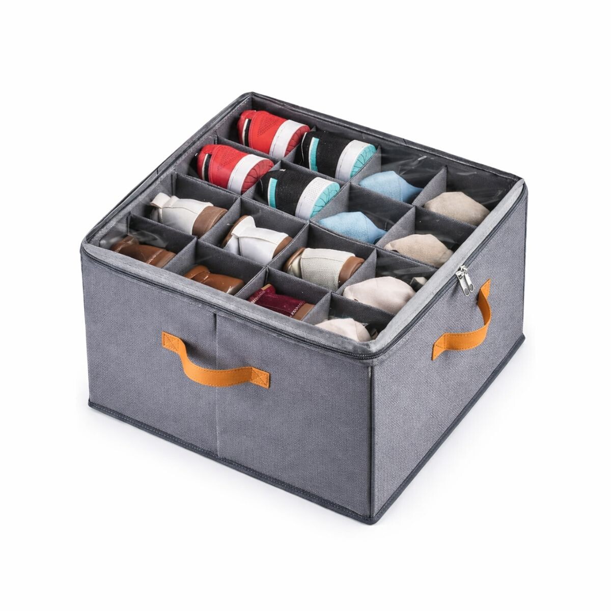 Caja Organizadora Zapatos Divisores Organizador Ajustables Color GRIS 
