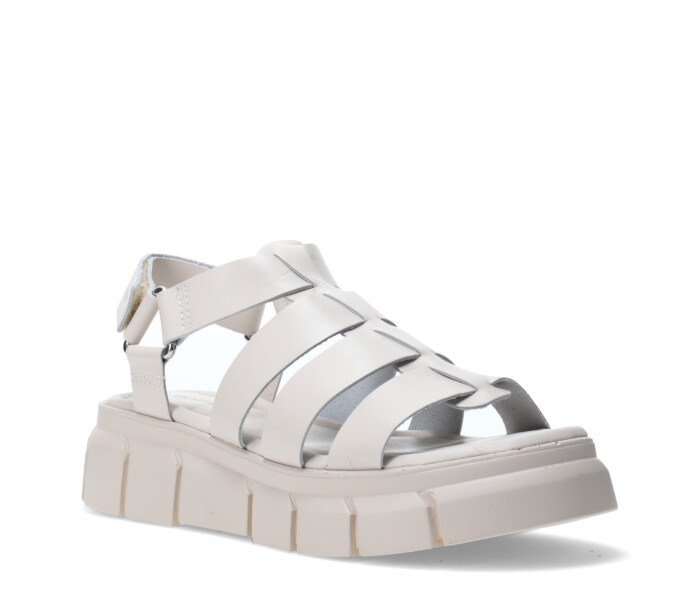 Sandalia de Mujer Bottero de tiras c/velcro Blanco Hueso