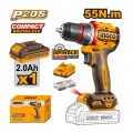 TALADRO ATORNILLADOR 1 BATERIA + CARGADOR Y ACCESORIOS 55NM 205582 - INGCO TALADRO ATORNILLADOR 1 BATERIA + CARGADOR Y ACCESORIOS 55NM 205582 - INGCO
