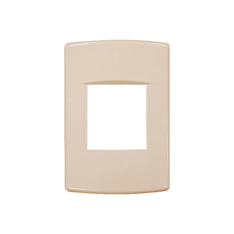 Plaqueta 1 mód. doble soporte+bastidor marfil Sica SK3402
