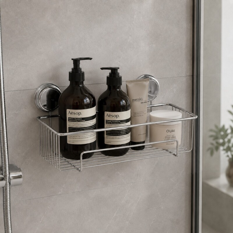 Organizador de Baño en Acero de Carbono con Ventosa Future - Plata Organizador de Baño en Acero de Carbono con Ventosa Future - Plata