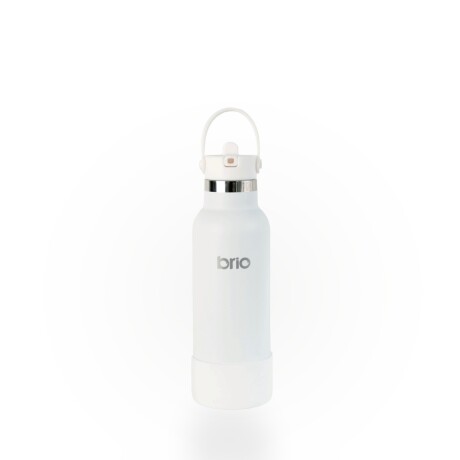 Botella En Acero Inoxidable brio 500ml Con Sorbito Y Manija Blanca