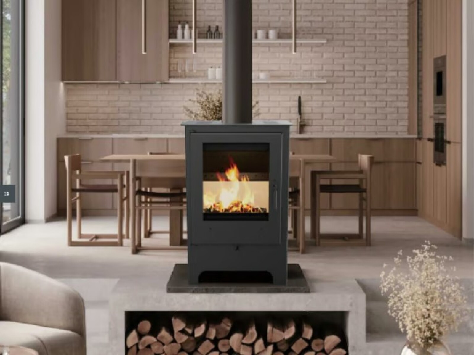 Calefactor Eco 6 kw con Kit de Instalación Techo Tuli 