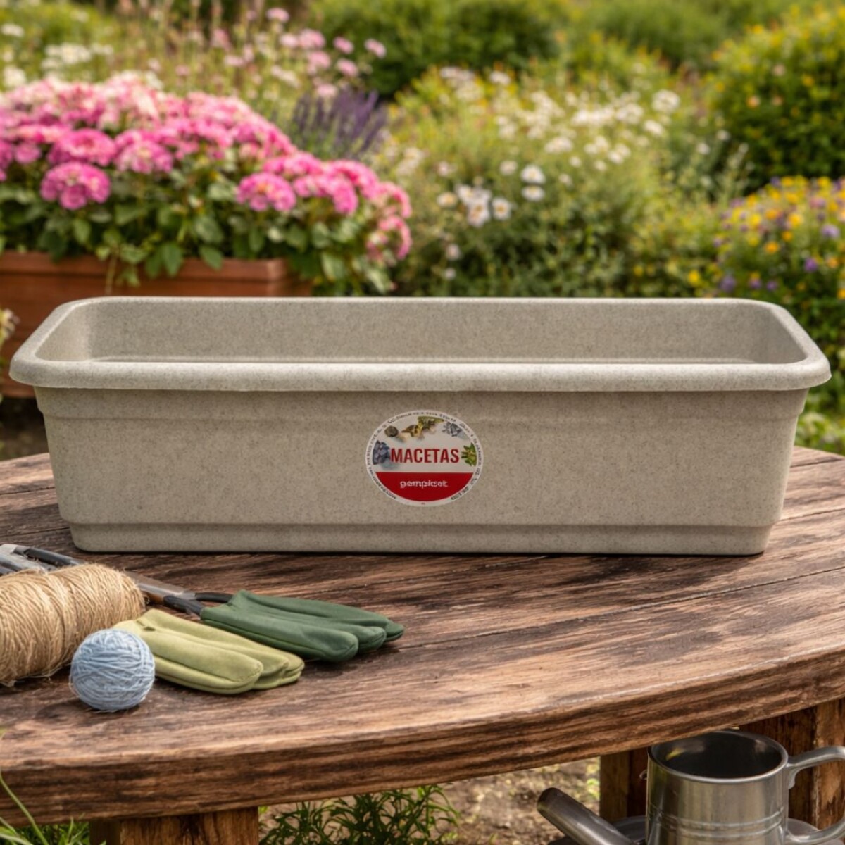 MACETA JARDINERA 45CM GRIS GEMPLAST 