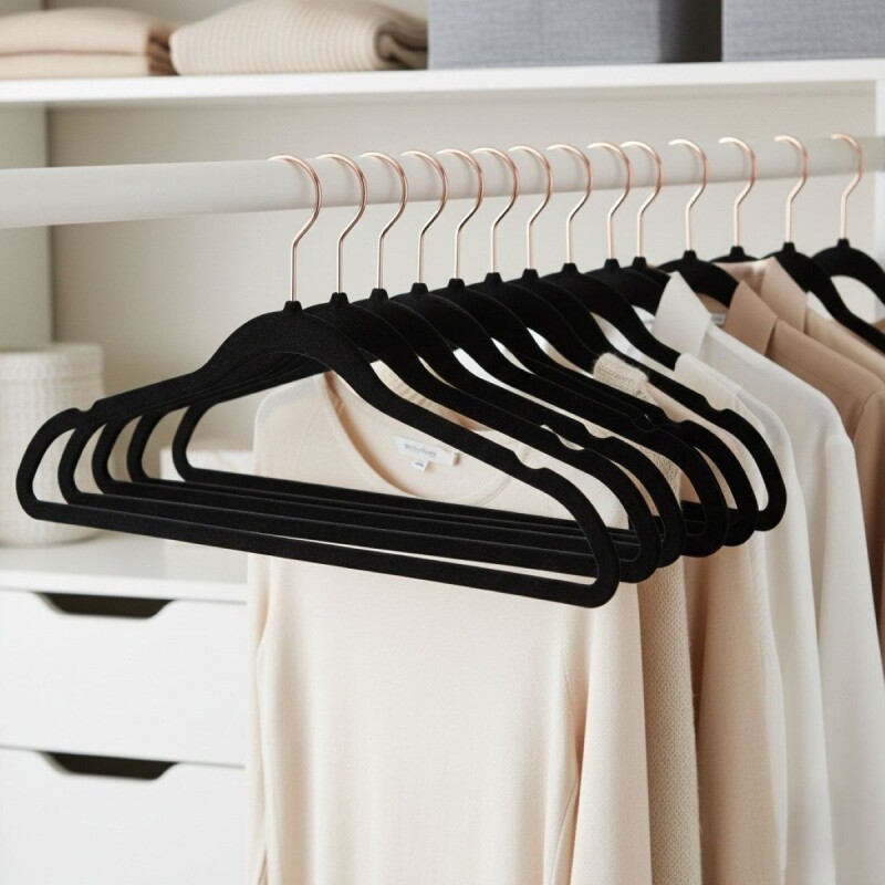 PERCHA GAMUZA NEGRA 42CM Unica